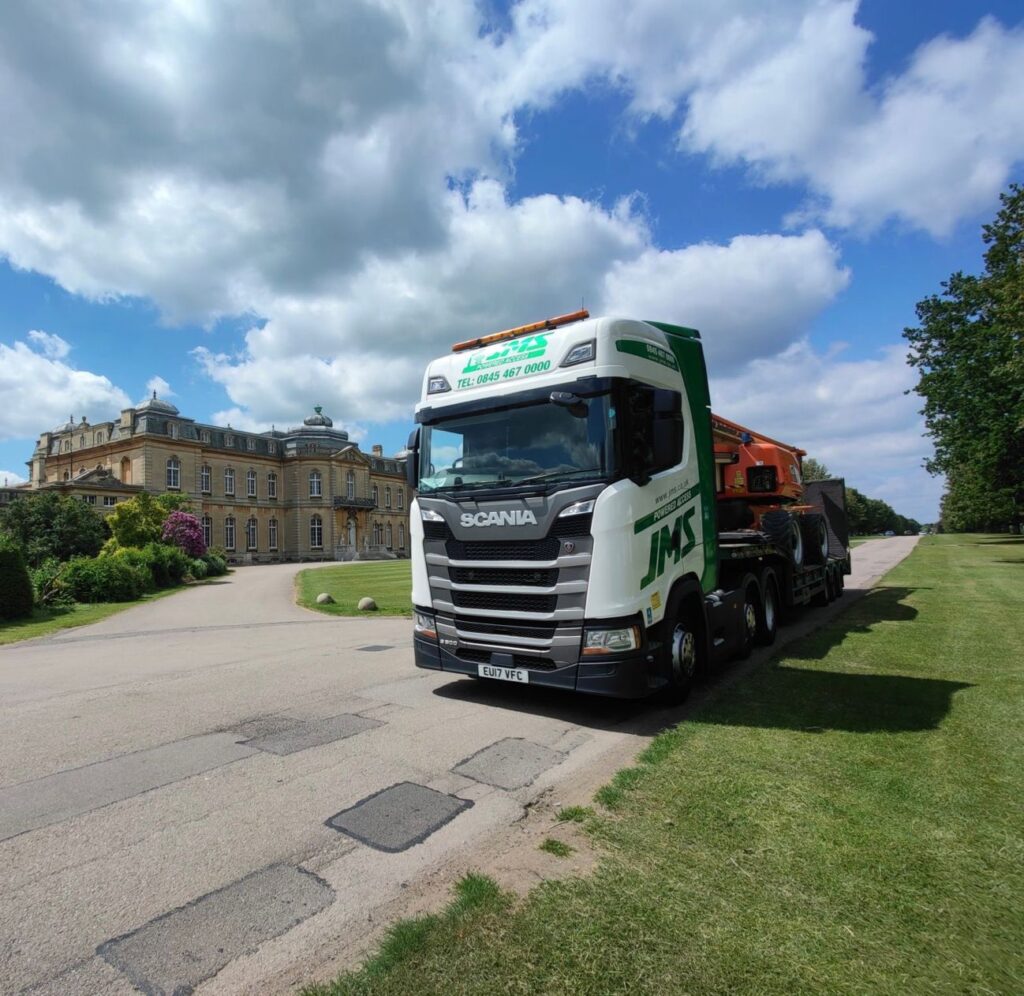 Collection of jlg boom at stately home