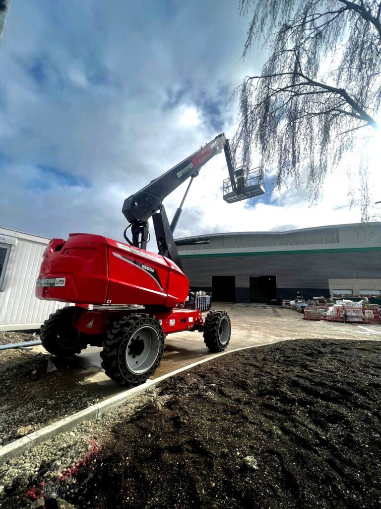 Manitou 220TJ ST5 diesel boom on site for collection