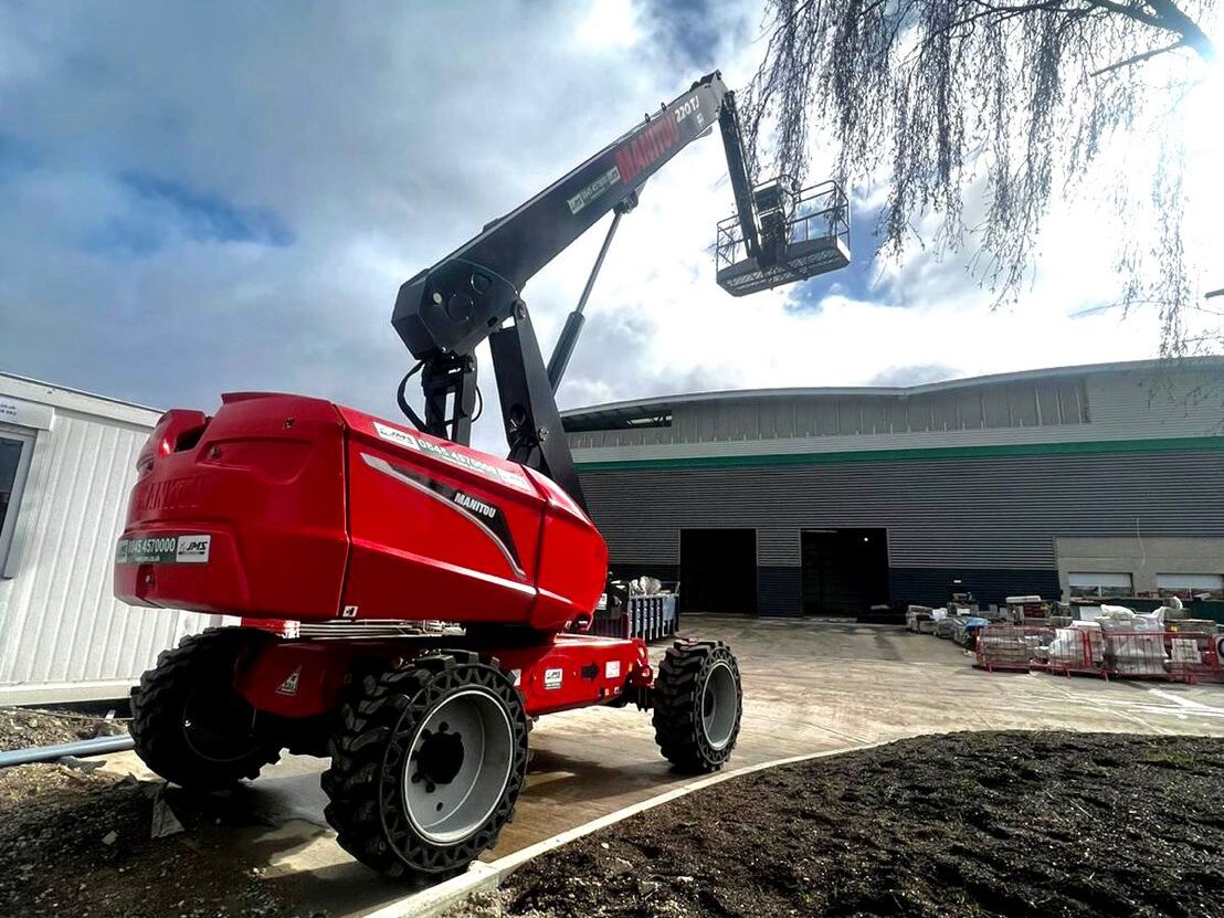 Manitou 220TJ ST5 diesel boom on site for collection
